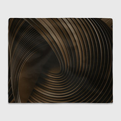 Плед флисовый Тёмное-золотые пластины во тьме, цвет: 3D-велсофт
