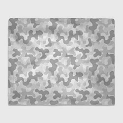 Плед флисовый Камуфляж цифра светло-серый крупный, цвет: 3D-велсофт