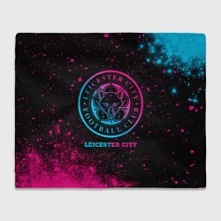 Плед флисовый Leicester City - neon gradient, цвет: 3D-велсофт