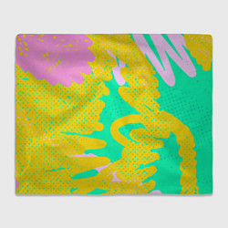 Плед флисовый Желто-зеленые пятна, цвет: 3D-велсофт