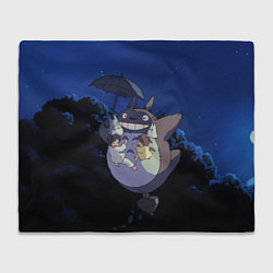 Плед флисовый Night flight Totoro, цвет: 3D-велсофт