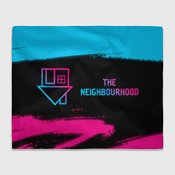 Плед флисовый The Neighbourhood - neon gradient: надпись и симво, цвет: 3D-велсофт