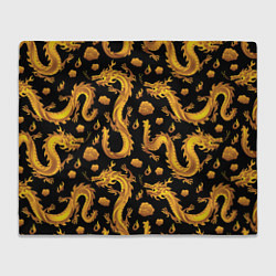 Плед флисовый Golden dragons, цвет: 3D-велсофт