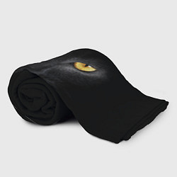 Плед флисовый Чёрная кошка с оранжевыми глазами, цвет: 3D-велсофт — фото 2