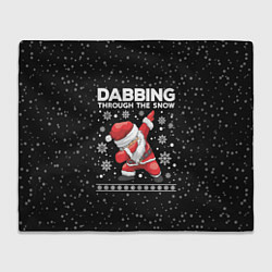 Плед флисовый Santa dabbing, through the snow, цвет: 3D-велсофт