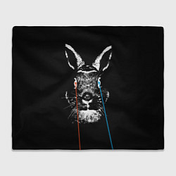 Плед флисовый Черный кролик стреляет лазерами из глаз, цвет: 3D-велсофт