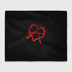 Плед флисовый Сердце анархиста, цвет: 3D-велсофт