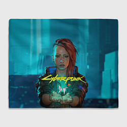 Плед флисовый Cyberpunk - Киберпанк, цвет: 3D-велсофт