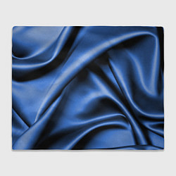 Плед флисовый Складки гладкой синей ткани, цвет: 3D-велсофт