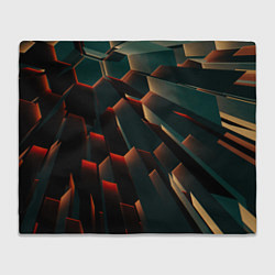 Плед флисовый Абстрактная геометрия во тьме, цвет: 3D-велсофт