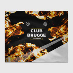 Плед флисовый Club Brugge legendary sport fire, цвет: 3D-велсофт