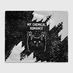 Плед флисовый Группа My Chemical Romance и рок кот, цвет: 3D-велсофт