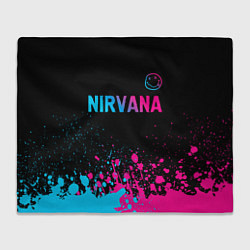Плед флисовый Nirvana - neon gradient: символ сверху, цвет: 3D-велсофт