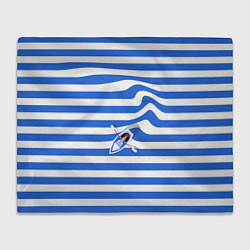 Плед флисовый Лодка на голубой тельняшке, цвет: 3D-велсофт