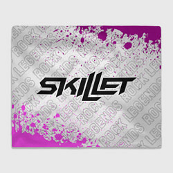 Плед флисовый Skillet rock legends: надпись и символ, цвет: 3D-велсофт