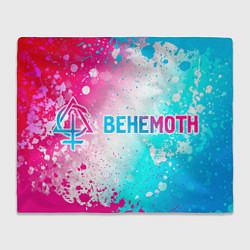 Плед флисовый Behemoth neon gradient style: надпись и символ, цвет: 3D-велсофт