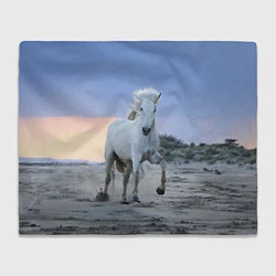 Плед флисовый Белый конь, цвет: 3D-велсофт