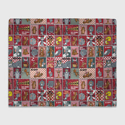 Плед Новогодний паттерн Том и Джерри