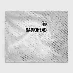 Плед флисовый Radiohead glitch на светлом фоне: символ сверху, цвет: 3D-велсофт