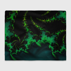 Плед флисовый Фрактал зеленая ёлочка, цвет: 3D-велсофт