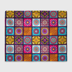Плед флисовый Пэчворк - мандалы, цвет: 3D-велсофт