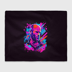 Плед флисовый Jason Statham - pop art, цвет: 3D-велсофт