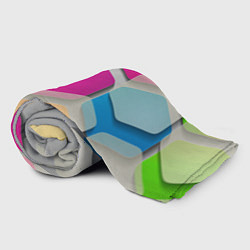 Плед флисовый Абстрактные разноцветные геометрические фигуры, цвет: 3D-велсофт — фото 2