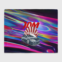 Плед флисовый Honda Civic - JDM style, цвет: 3D-велсофт