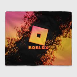 Плед флисовый Roblox logo gradient, цвет: 3D-велсофт
