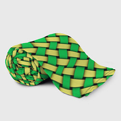 Плед флисовый Жёлто-зелёная плетёнка - оптическая иллюзия, цвет: 3D-велсофт — фото 2