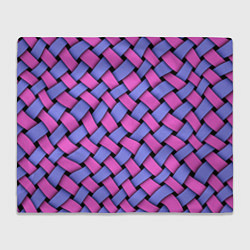 Плед флисовый Фиолетово-сиреневая плетёнка - оптическая иллюзия, цвет: 3D-велсофт