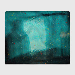 Плед флисовый Сине-зелёный туман и мазки красок, цвет: 3D-велсофт