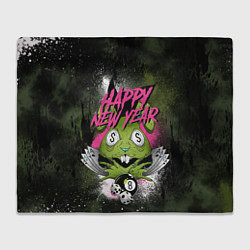 Плед флисовый Geen rabbit happy new year, цвет: 3D-велсофт