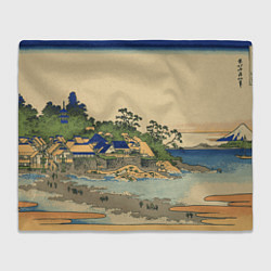 Плед Японская гравюра с деревней