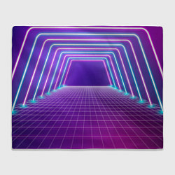 Плед флисовый Вход в неоновый портал, цвет: 3D-велсофт