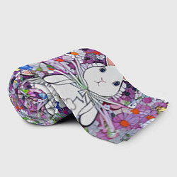 Плед флисовый Кролики в стиле Такаши Мураками, цвет: 3D-велсофт — фото 2