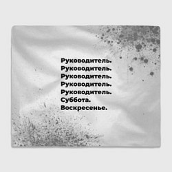 Плед флисовый Руководитель суббота воскресенье на светлом фоне, цвет: 3D-велсофт