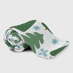 Плед флисовый Новогодние ёлочки, цвет: 3D-велсофт — фото 2