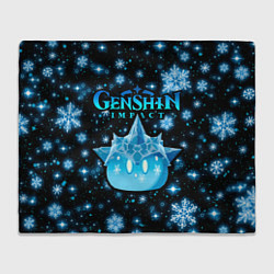 Плед флисовый Крио слайм в снежинках, цвет: 3D-велсофт