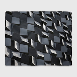 Плед флисовый Выпирающие кубы - металлическая броня, цвет: 3D-велсофт