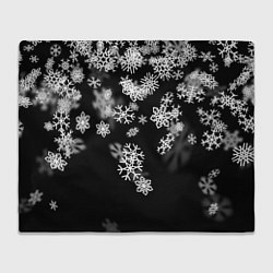 Плед флисовый Белые снежинки, цвет: 3D-велсофт