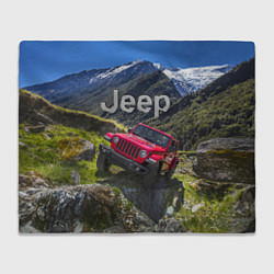 Плед флисовый Chrysler Jeep Wrangler Rubicon - горы, цвет: 3D-велсофт
