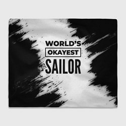 Плед флисовый Worlds okayest sailor - white, цвет: 3D-велсофт