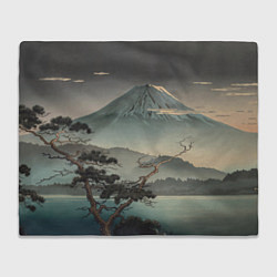 Плед флисовый Великий вулкан Фудзияма, цвет: 3D-велсофт