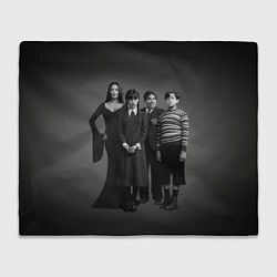 Плед флисовый Аддамс, семейный портрет, цвет: 3D-велсофт