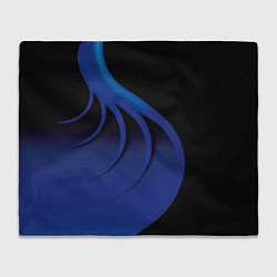 Плед флисовый Синие щупальца на чёрном, цвет: 3D-велсофт