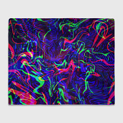 Плед флисовый Неон: яркие линии, цвет: 3D-велсофт