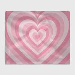 Плед флисовый Hearts pink, цвет: 3D-велсофт