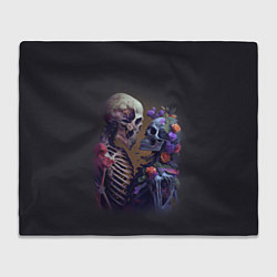 Плед флисовый Пара скелетов, цвет: 3D-велсофт