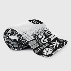 Плед флисовый Ateez black and white, цвет: 3D-велсофт — фото 2